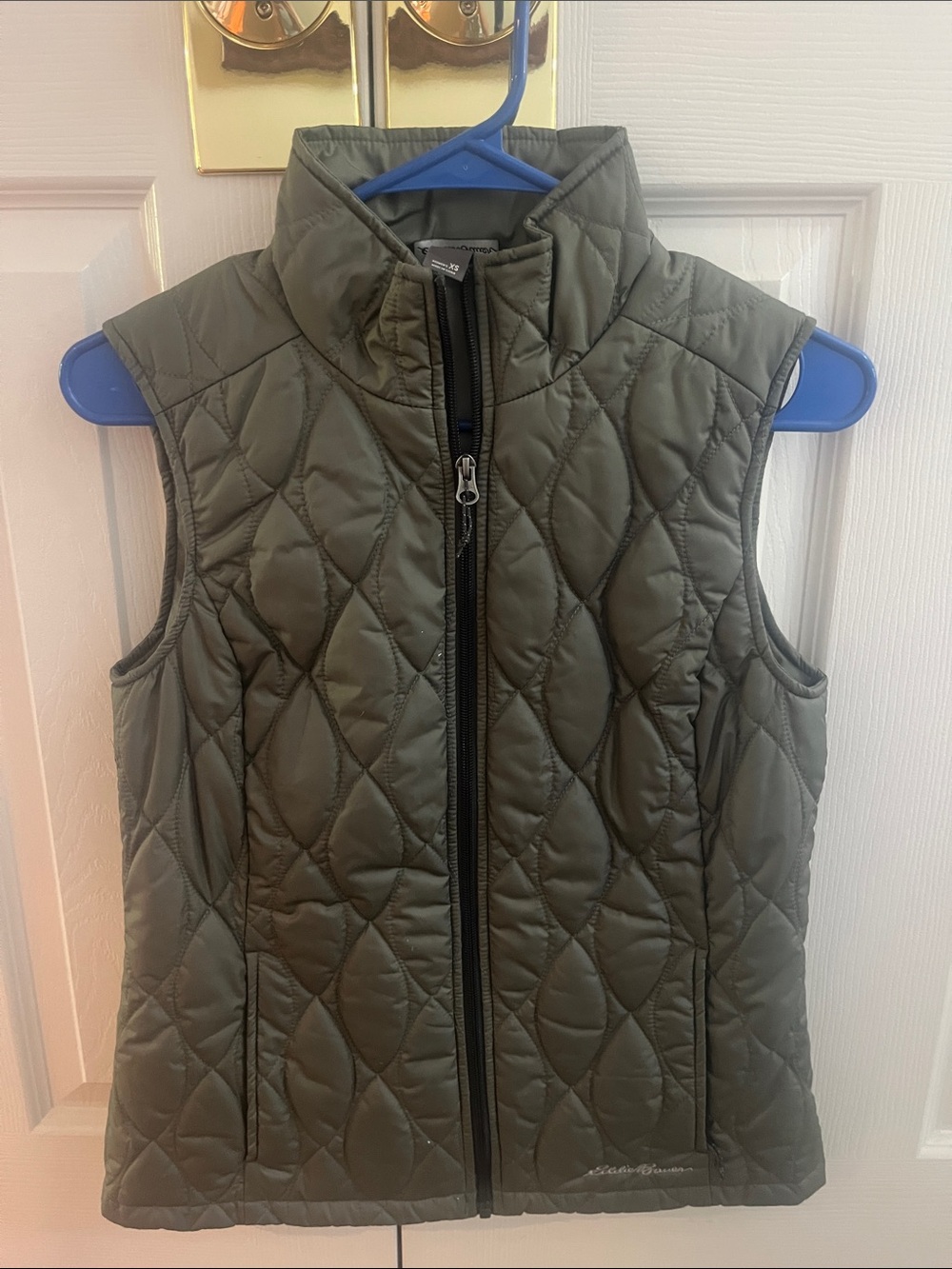 Eddie Bauer Quilted Olive Green Women's Vest